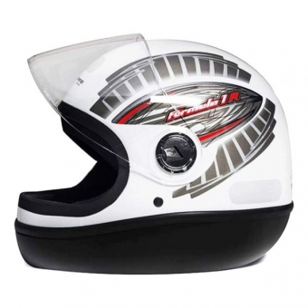 Capacete Moto Taurus San Marino Formula 1R Grafic Branco Preto Viseira 2mm Masculino Feminino