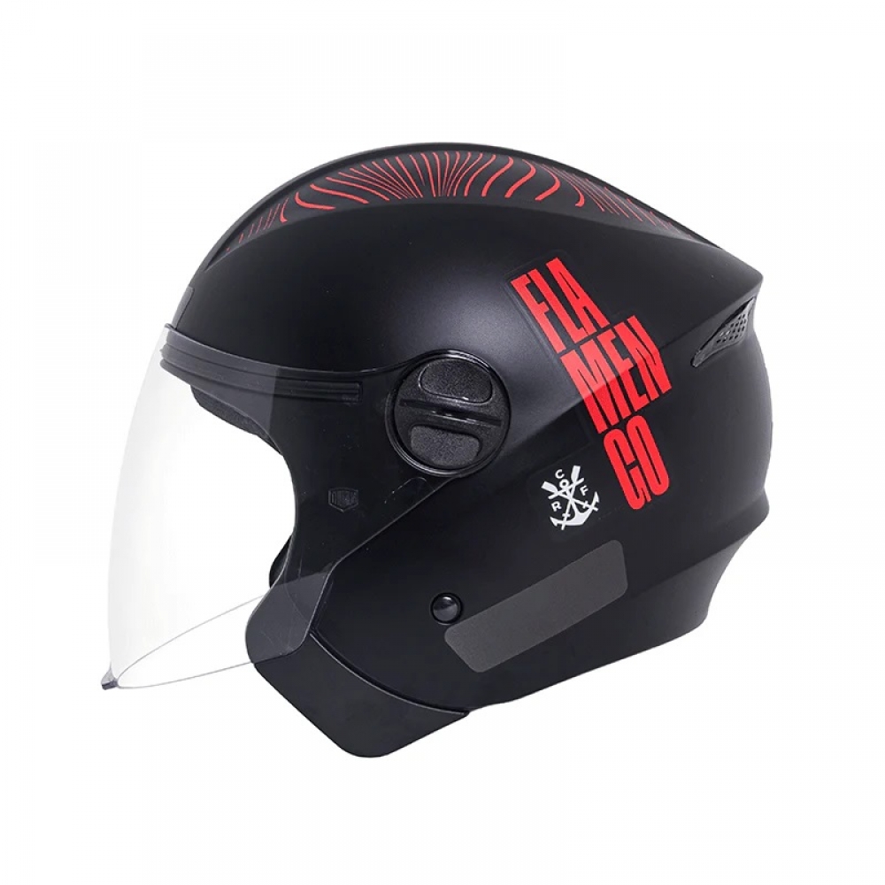 Capacete Moto Aberto Joy 23 San Marino Street By Taurus Flamengo Maior Do Mundo Oficial Lançamento - Preto