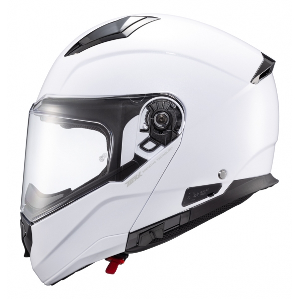 Capacete Moto Articulado Robocop Texx Kratos Classic Solid Escamoteável C/ Óculos - Branco Brilho
