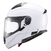 Capacete Moto Articulado Robocop Texx Kratos Classic Solid Escamoteável C/ Óculos - Branco Brilho