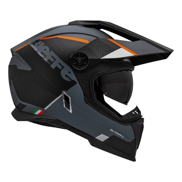 Capacete Moto Big Trail Bieffe B-Trail Delux Cross Preto Cinza Dark Fosco C/ Óculos Sol