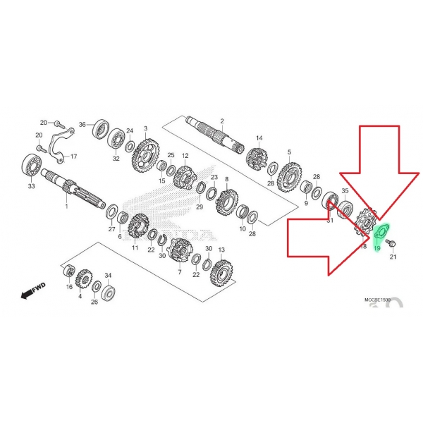 Trava Fixação Pinhão Pião Moto Nx 400 Falcon 98/08 Falcon 400i 2011 2012 2013 Original Honda