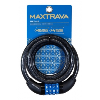 Cadeado Tranca Capacete Bike Moto C/ Segredo Max Trava 1,5m