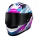 Capacete Moto LS2 FF358 Pro Classic Draze Airline Branco Roxo Rosa C/ Spoiler Masculino Feminino