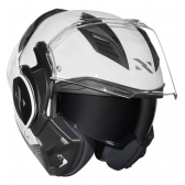 Capacete Moto Robocop Norisk Avenger Articulado 180 Graus C/ Óculos Interno Lançamento - Branco Brilho