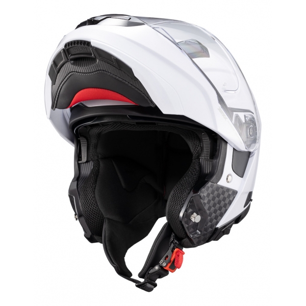 Capacete Moto Articulado Robocop Texx Kratos Classic Solid Escamoteável C/ Óculos - Branco Brilho