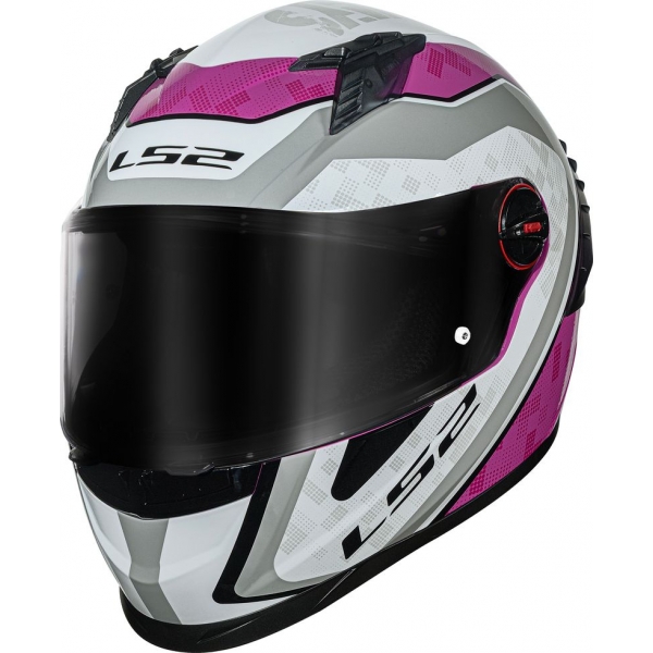 Capacete Moto LS2 FF358 Pro Classsic Striker Rosa Esportivo C/ Spoiler Masculino Feminino Lançamento