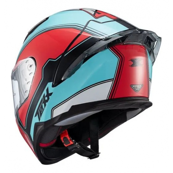Capacete Moto Gp Esportivo Texx Raptor Hornet C/ Spoiler + Viseira Extra Masculino Feminino - Vermelho / Azul