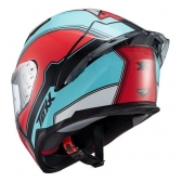 Capacete Moto Gp Esportivo Texx Raptor Hornet C/ Spoiler + Viseira Extra Masculino Feminino - Vermelho / Azul