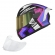 Capacete Moto Feminino Norisk Flow Pulse Run Vizion Branco Rosa Roxo C/ Aerofólio + Viseira  Extra