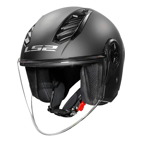 Capacete Moto Aberto Ls2 Of616 S Airflow II Black Preto Fosco C/ Aerofólio Masculino Feminino