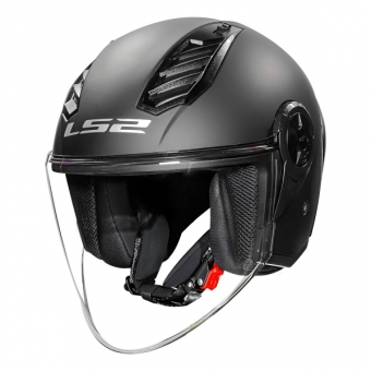 Capacete Moto Aberto Ls2 Of616 S Airflow II Black Preto Fosco C/ Aerofólio Masculino Feminino