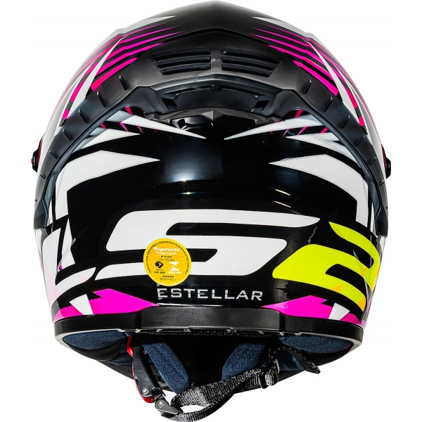 Capacete Moto Fechado Ls2 Ff358 Pro Classic Starwar Estellar Masculino Feminino C/ Spoiler Aerofólio - Preto Rosa Roxo