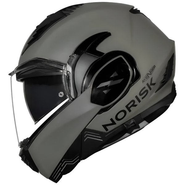 Capacete Moto Robocop Norisk Avenger Articulado 180 Graus C/ Óculos Interno Lançamento - Oliva Fosco