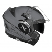 Capacete Moto Robocop Norisk Avenger Articulado 180 Graus C/ Óculos Interno Lançamento - Nardo Cinza