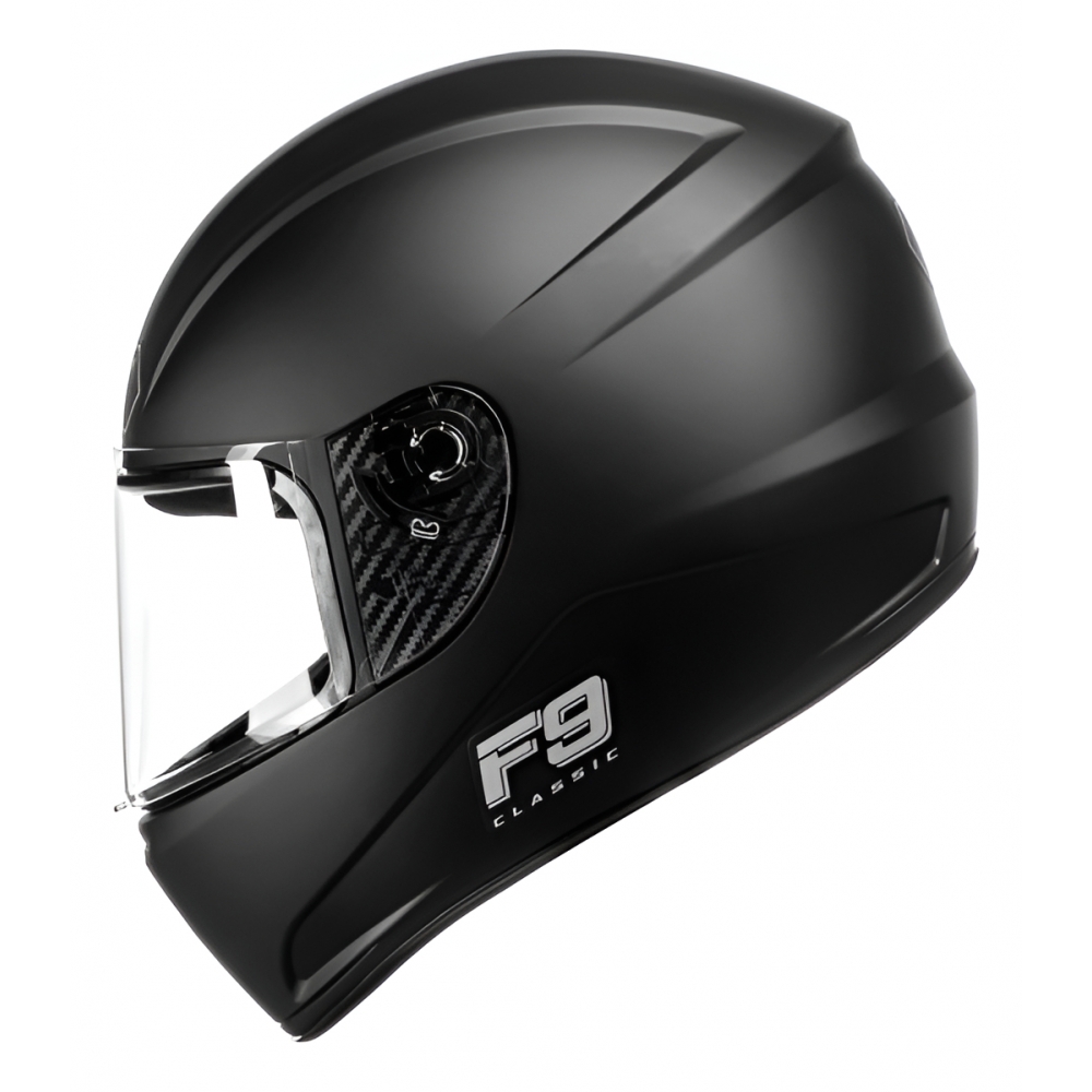 Capacete Moto Fechado Fly F9 Hg Classic Masculino Feminino Preto C/ Selo Inmetro - Preto Fosco