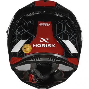 Capacete Moto Norisk Strada 2 Evoque Branco Preto Vermelho Esportivo C/ Aerofólio e Óculos Interno