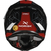 Capacete Moto Norisk Strada 2 Evoque Branco Preto Vermelho Esportivo C/ Aerofólio e Óculos Interno