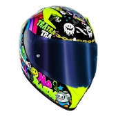Capacete Moto Norisk Flow Trap Desenho Preto Amarelo Feminino Masculino C/ Spoiler + Viseira Extra