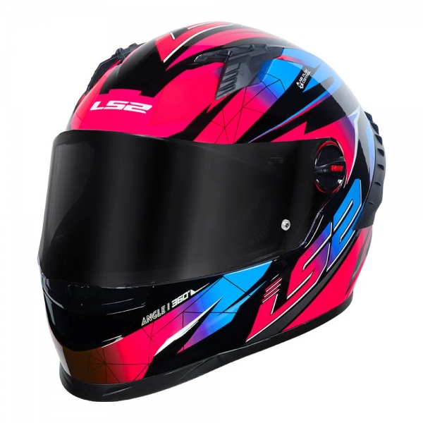 Capacete Moto LS2 FF358 Classic Pro Airline Draze Roxo Rosa Azul C/ Spoiler Masculino Feminino