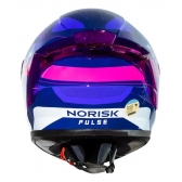 Capacete Moto Feminino Norisk Flow Pulse Azul Rosa Esportivo C/ Spoiler + Viseira Extra