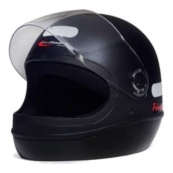 Capacete Moto Taurus San Marino Formula 1R Classic Preto Fosco C/ Viseira 2mm Masculino Feminino - Preto
