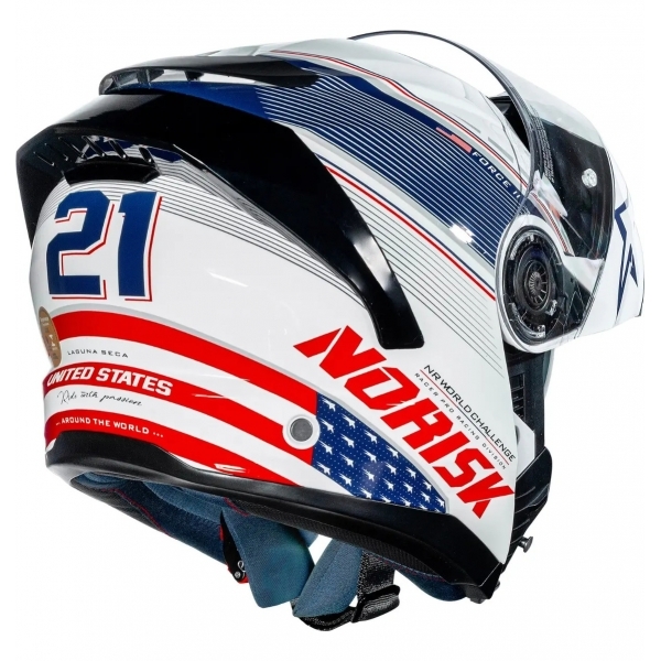 Capacete Articulado Robocop Norisk Force 2 Grand Prix Bandeira Usa Estados Unidos Escamoteável C/ Óculos