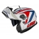 Capacete Moto Robocop Articulado LS2 FF908 Strobe 2 Phantom Branco Vermelho Escamoteável C/ Óculos