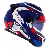 Capacete Moto Robocop Articulado Norisk FF345 Route Speedmax Escamoteável C/ Óculos E Selo Inmetro - Branco Azul