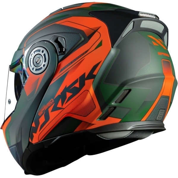 Capacete Moto Robocop Articulado Norisk FF345 Route Speedmax Escamoteável C/ Óculos E Selo Inmetro - Verde Laranja