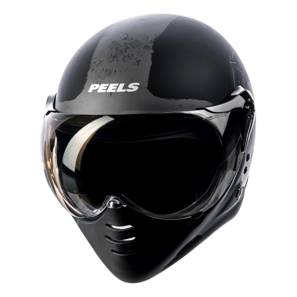 Capacete Moto Peels Mirage F 21 F-21 North Navy Custom Aviador C/ 2 Viseiras Queixeira Removível - Preto Fosco