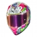 Capacete Moto Fechado Norisk Flow Trap Desenho Branco Rosa Feminino Masculino C/ Spoiler + Viseira
