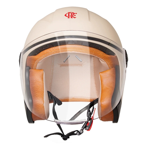 Capacete Moto Aberto Joy 23 San Marino Street By Taurus Flamengo Maior Do Mundo Oficial Lançamento - Bege