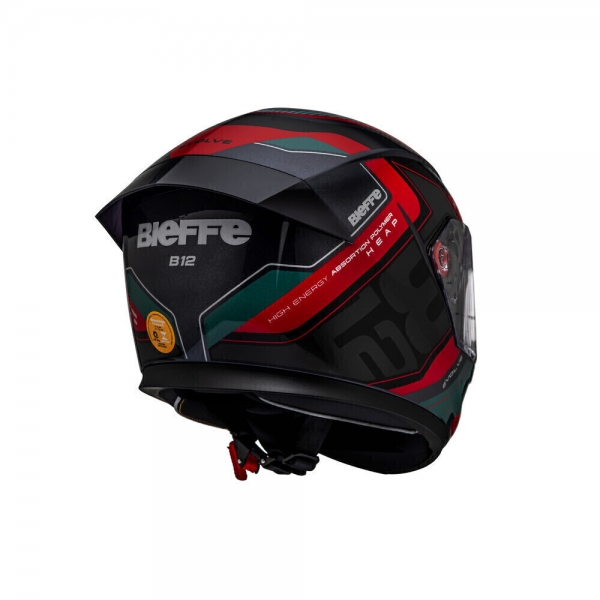 Capacete Moto Bieffe b12 B-12 Evolve Grafite Vermelho Esportivo C/ Aerofólio Lançamento
