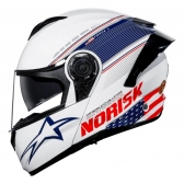 Capacete Articulado Robocop Norisk Force 2 Grand Prix Bandeira Usa Estados Unidos Escamoteável C/ Óculos