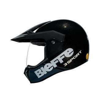 Capacete Moto Bieffe 3 Sport G-Age Vintage Preto Esportivo Cross Trail Trilha Masculino Feminino