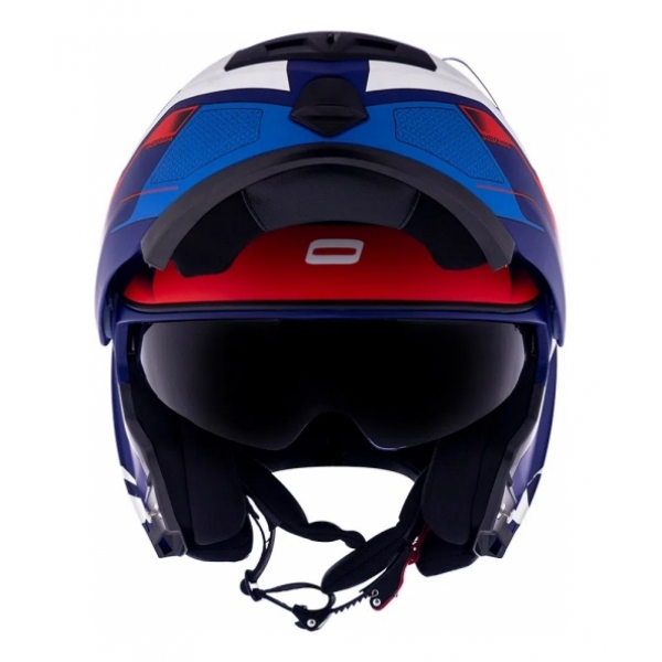 Capacete Moto Robocop Articulado Norisk FF345 Route Speedmax Escamoteável C/ Óculos E Selo Inmetro - Branco Azul
