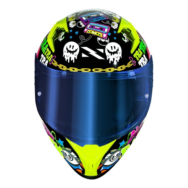 Capacete Moto Norisk Flow Trap Desenho Preto Amarelo Feminino Masculino C/ Spoiler + Viseira Extra