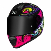Capacete Moto Norisk Razor Circus Preto Rosa Fechado Masculino Feminino Esportivo