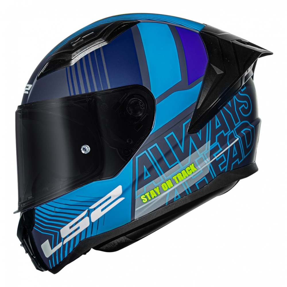 Capacete Moto LS2 FF810 Vigo Shift Preto Azul Fosco C/ Spoiler Masculino Feminino Lançamento