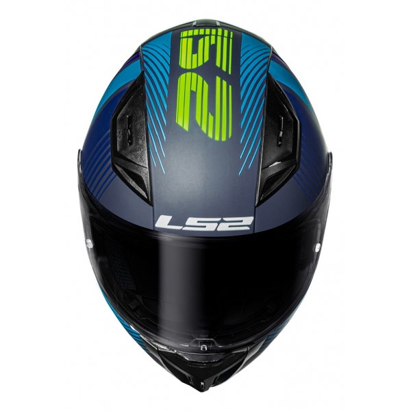 Capacete Moto LS2 FF810 Vigo Shift Preto Azul Fosco C/ Spoiler Masculino Feminino Lançamento