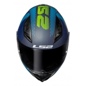 Capacete Moto LS2 FF810 Vigo Shift Preto Azul Fosco C/ Spoiler Masculino Feminino Lançamento