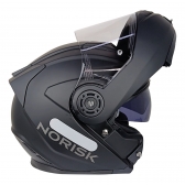 Capacete Moto Robocop Articulado Norisk FF345 Route Monocolor Preto Fosco Escamoteável C/ Óculos