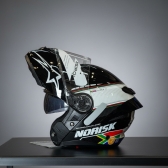 Capacete Articulado Robocop Norisk Force 2 Grand Prix Bandeira África Sul Escamoteável C/ Óculos