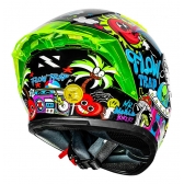 Capacete Moto Norisk Flow Trap Desenho Preto Amarelo Feminino Masculino C/ Spoiler + Viseira Extra