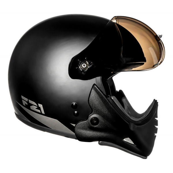 Capacete Moto Peels Mirage F21 F-21 Custom Classic Aviador C/ 2 Viseiras Queixeira Removível - Preto Fosco