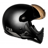 Capacete Moto Peels Mirage F21 F-21 Custom Classic Aviador C/ 2 Viseiras Queixeira Removível - Preto Fosco