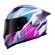 Capacete Moto LS2 FF358 Pro Classic Draze Airline Branco Roxo Rosa C/ Spoiler Masculino Feminino