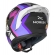 Capacete Moto Feminino Norisk Flow Pulse Run Vizion Branco Rosa Roxo C/ Aerofólio + Viseira  Extra