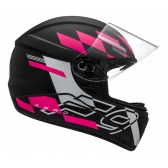 Capacete Moto Feminino Fechado Fly F-9 F9 Aero Preto Rosa C/ Selo Inmetro Lançamento